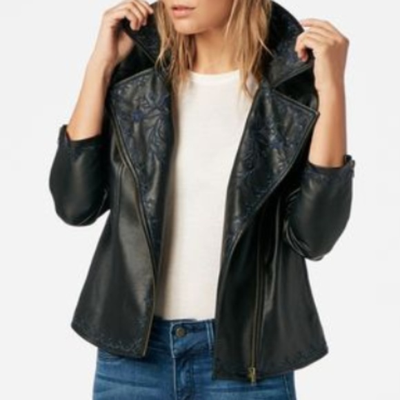 Embroidered moto jacket - Picture 4 of 6